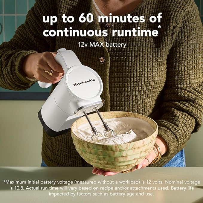 KitchenAid Go Cordless Hand Mixer - battery sold separately, KHMR700, Porcelain White