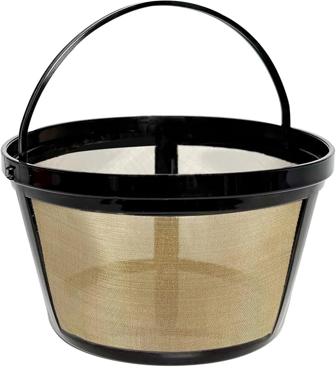 2-PACK Gold Reusable 8-12 Cup Basket Coffee Filter for Mr. Coffee Coffee Makers and Black & Decker Coffee Maker