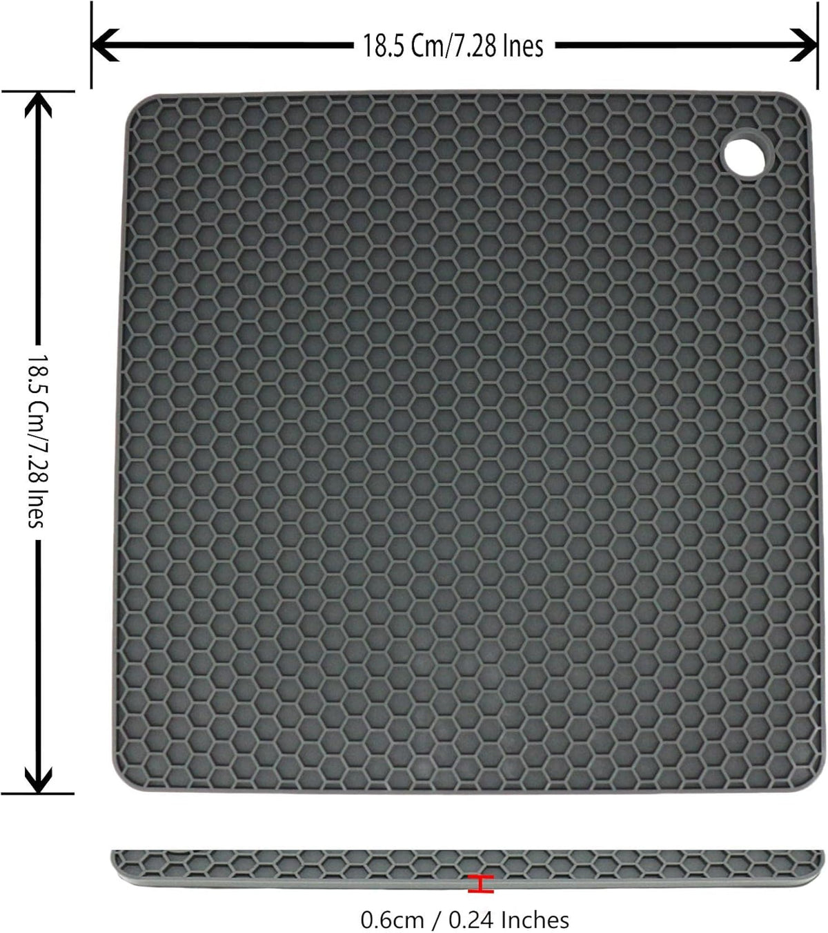 Silicone Trivets for Hot Pots and Pans, Multi-Use Heat Resistant Mats for Countertop Set of 4 Black