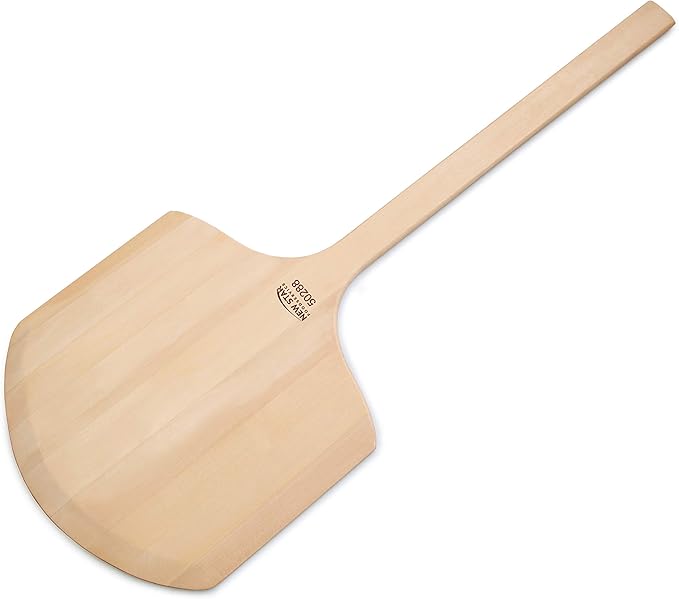 New Star Foodservice 50288 Restaurant-Grade Wooden Pizza Peel, 14" L x 14" W Plate, with 22" L Wooden Handle, 36" Overall Length