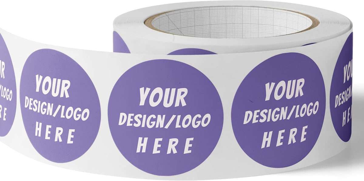150 Custom Circle/Square BOPP Roll Labels- Personalized Stickers for Business Logo, Party, Wedding Favor, Baby Shower-Any Design Text + Image, Matte/Gloss Finish (4 Inch Circle)