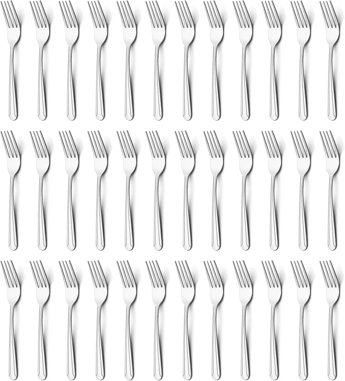 BEWOS 36-Piece Dinner Fork Set, 8.2-Inch Stainless Steel Silverware, Mirror Polished, Dishwasher Safe, For Home, Kitchen or Restaurant