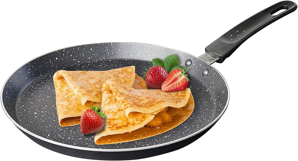 Nonstick Dosa Pan, Crepe Pan,Comal Para Tortillas, Non-Stick Pancake Griddle Compatible with Induction， also for Crepes.9.5 inch