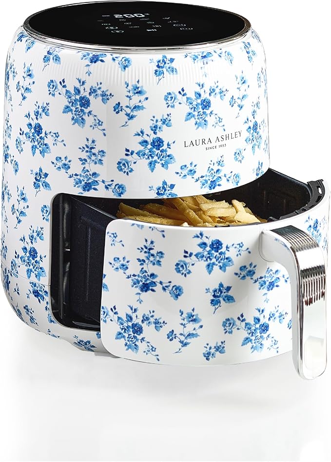 Laura Ashley Digital 9-in-1 Large Air Fryer 4.75 Quarts | Beautiful Air Fryer with China Rose Floral Print | Compact Airfryer with Rapid Air Technology for Healthy & Energy-Efficient Cooking