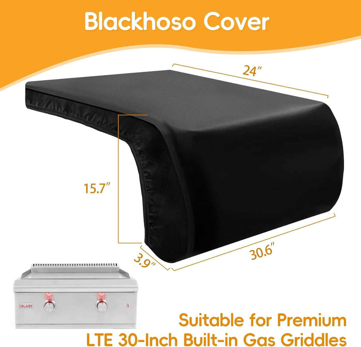 Cover for Blaze Premium LTE 30-Inch Built-in Gas Griddles, Heavy Duty Water-Resistant Cover for Blaze GRDBICV, Outdoor Kitchen Island BBQ Grill Top Cover