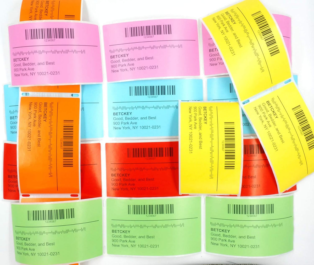 BETCKEY - 1" x 2" Barcode & Address Labels Compatible with Zebra & Rollo Label Printer,Premium Adhesive & Perforated [Light Blue, 6 Rolls, 4500 Labels]