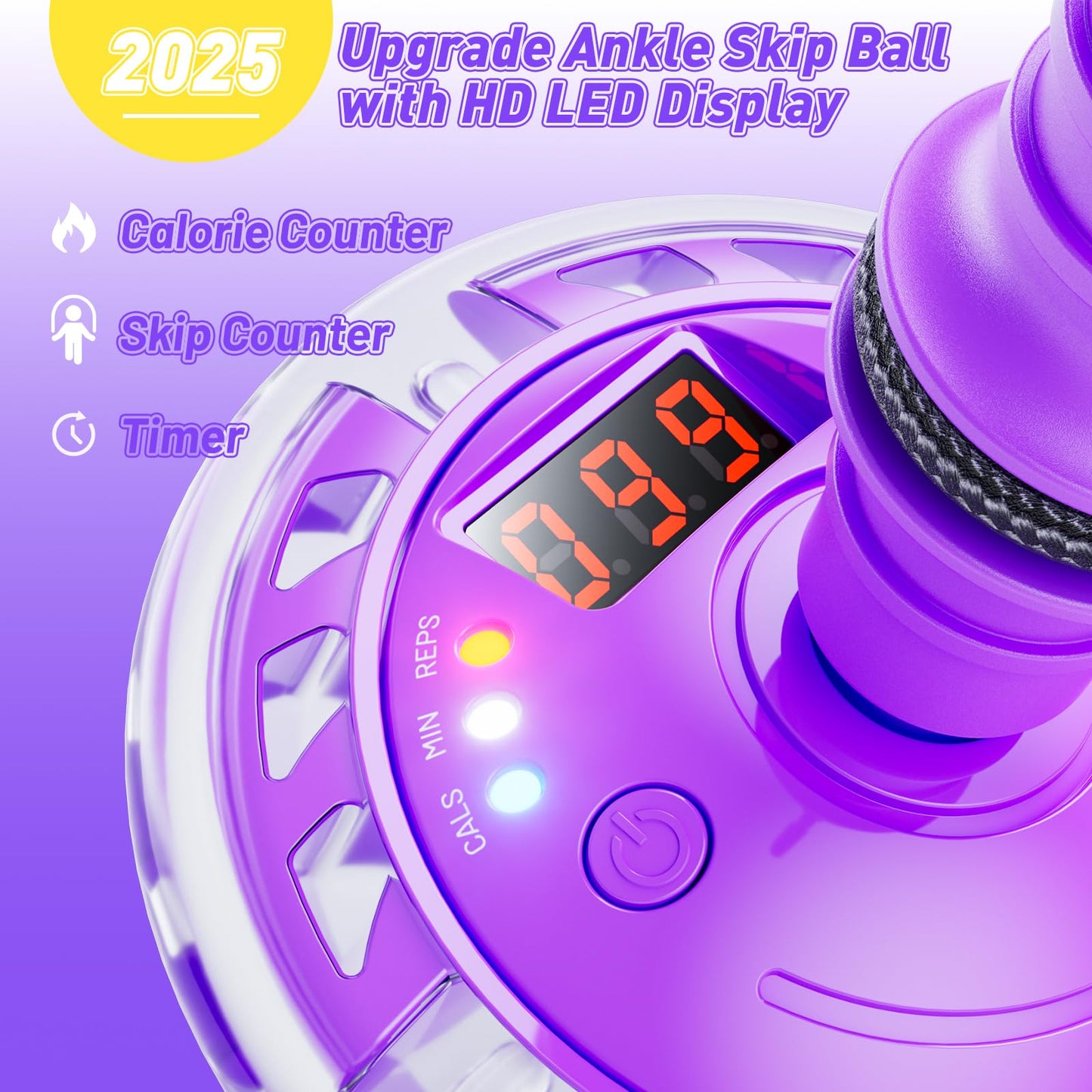 Flooyes Skip Ball for Kids, Ankle Skip Ball Toy with Counter, Timer