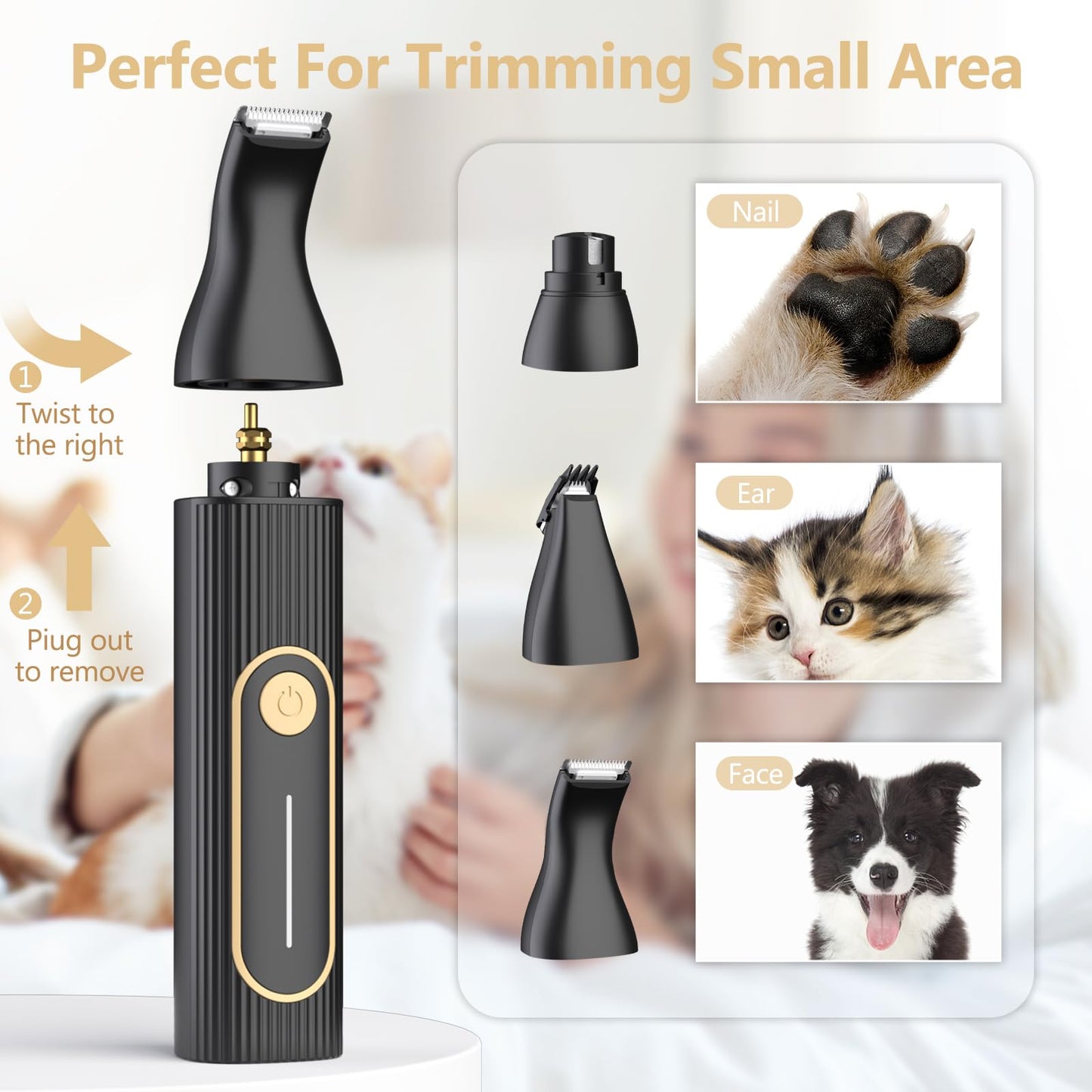 Gooad Dog Clippers Grooming Kit and Paw Trimmer for Heavy Thick Hair&Coats