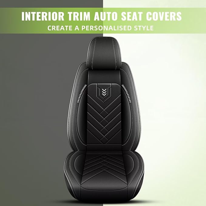 AOMSAZTO Front Seat Covers Fit for GMC Acadia 2017-2026: Faux Leather Automotive Seat Covers Waterproof Vehicle Seat Cushion Protector Car Interior Covers(2 Seat Black)