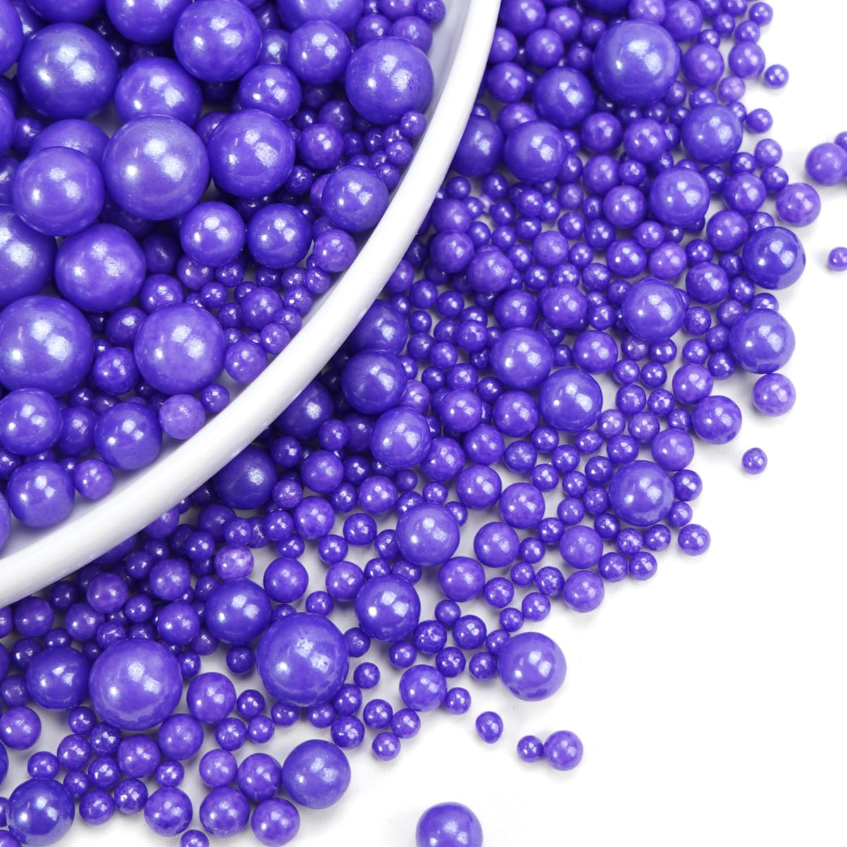 Dazzjoy Edible Pearl Purple Sugar Sprinkles, 130g/4.58oz, Purple Ball Pearls Sprinkles for Cake Decorating, Cupcake Toppers, Edible Cake Decoration