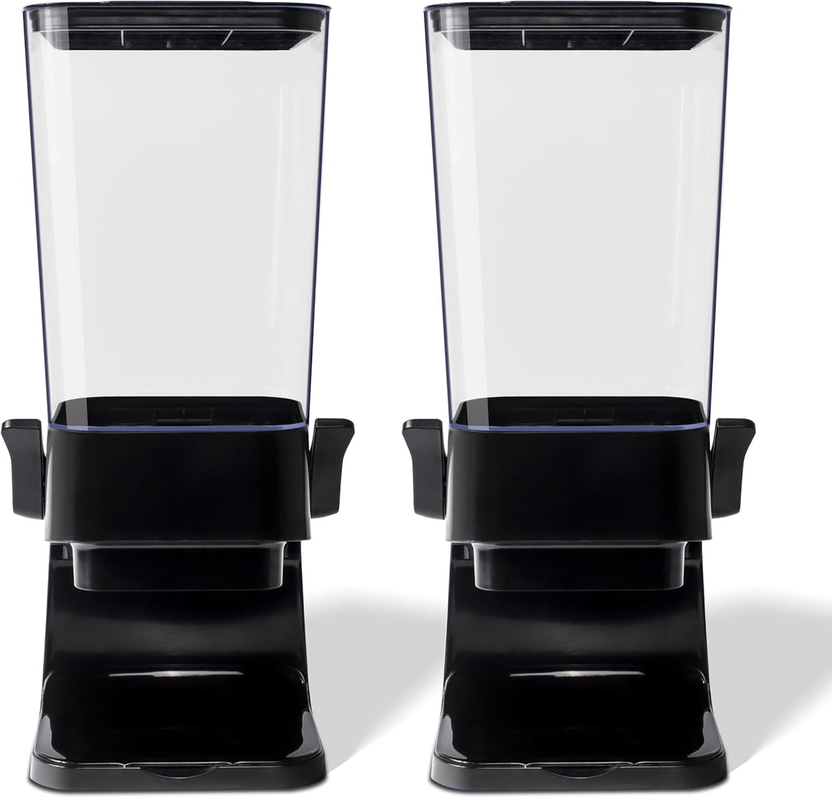 Cereal Dispenser Countertop, 5L Kitchen Organization Cereal Containers Storage, Desktop Candy Dispenser Plastic Cereal Dispenser, Snack Containers Can Hold Granola, Dry Food, nut, Grain (Black, 2Pc)