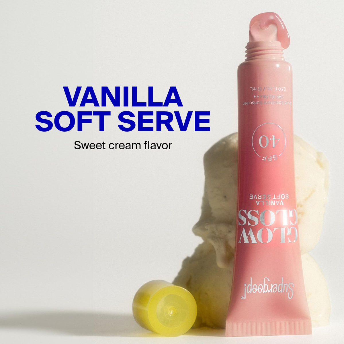 Supergoop! Glow Gloss SPF 40 Hydrating Lip Balm Vanilla Soft Serve .5 fl oz