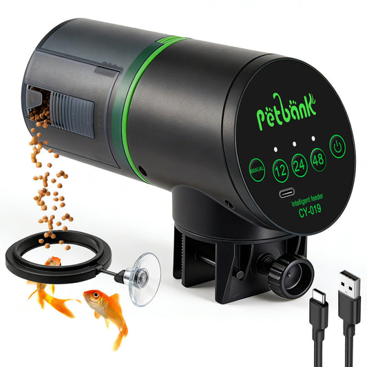 Petbank Automatic Fish Feeder for Aquarium Easy Setup & 12/24/48H Interval