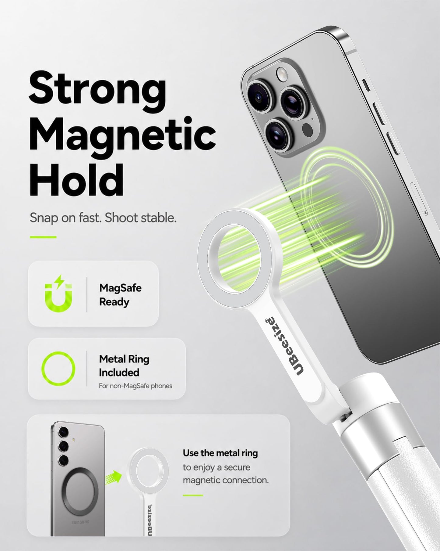 UBeesize 71" Phone Tripod Stand & Magnetic Selfie Stick Tripod for iPhone