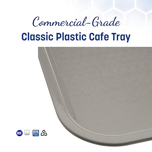 Carlisle FoodService Products CT121623 Café Standard Cafeteria / Fast Food Tray, 12" x 16", Gray