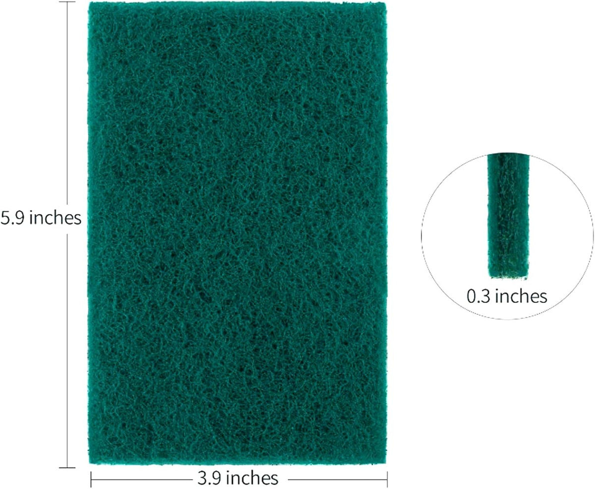 Heavy Duty Scour Pads Sponge Dish Scrubber Non-Scratch Green Reusable Household Scrub Pads for Kitchen and Dish Cleaning Tool (20Pcs Sponge+3Pcs Clean Towel)