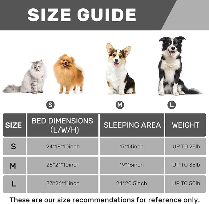 Hollypet Fluffy Plush Dog Cat Pet Couch Soft Calming Sofa Bed for Medium Small Cats and Dogs, Gray, M