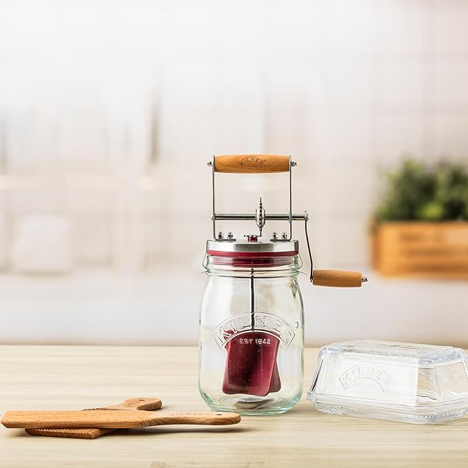 Kilner Vintage Glass Butter Churn; Delicious Homemade Butter in as Little as Ten Minutes; Large 34-Fluid Ounce Capacity Butter Churner, 1 EA