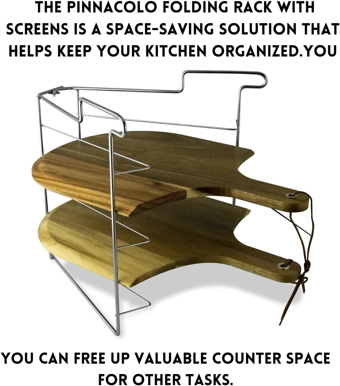 Folding Pizza Rack with Five 14 Inch Pizza Screens - Compact and Convenient Design for Easy Storage and Baking Multiple Pizzas