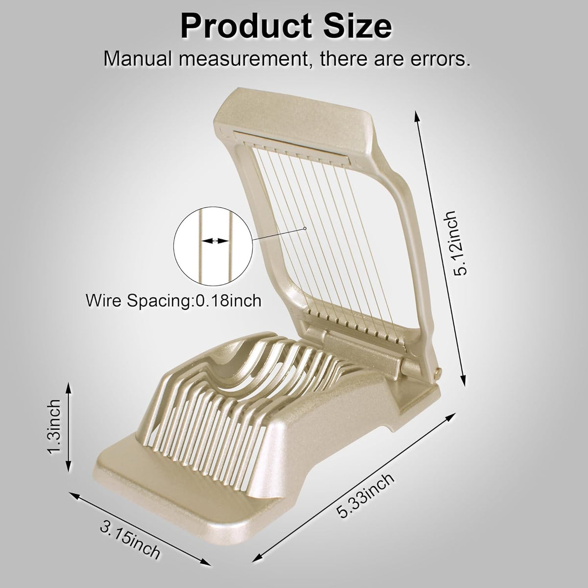 Egg Slicer for Hard Boiled Eggs Egg Cutter Strawberry Slicer (Gold)