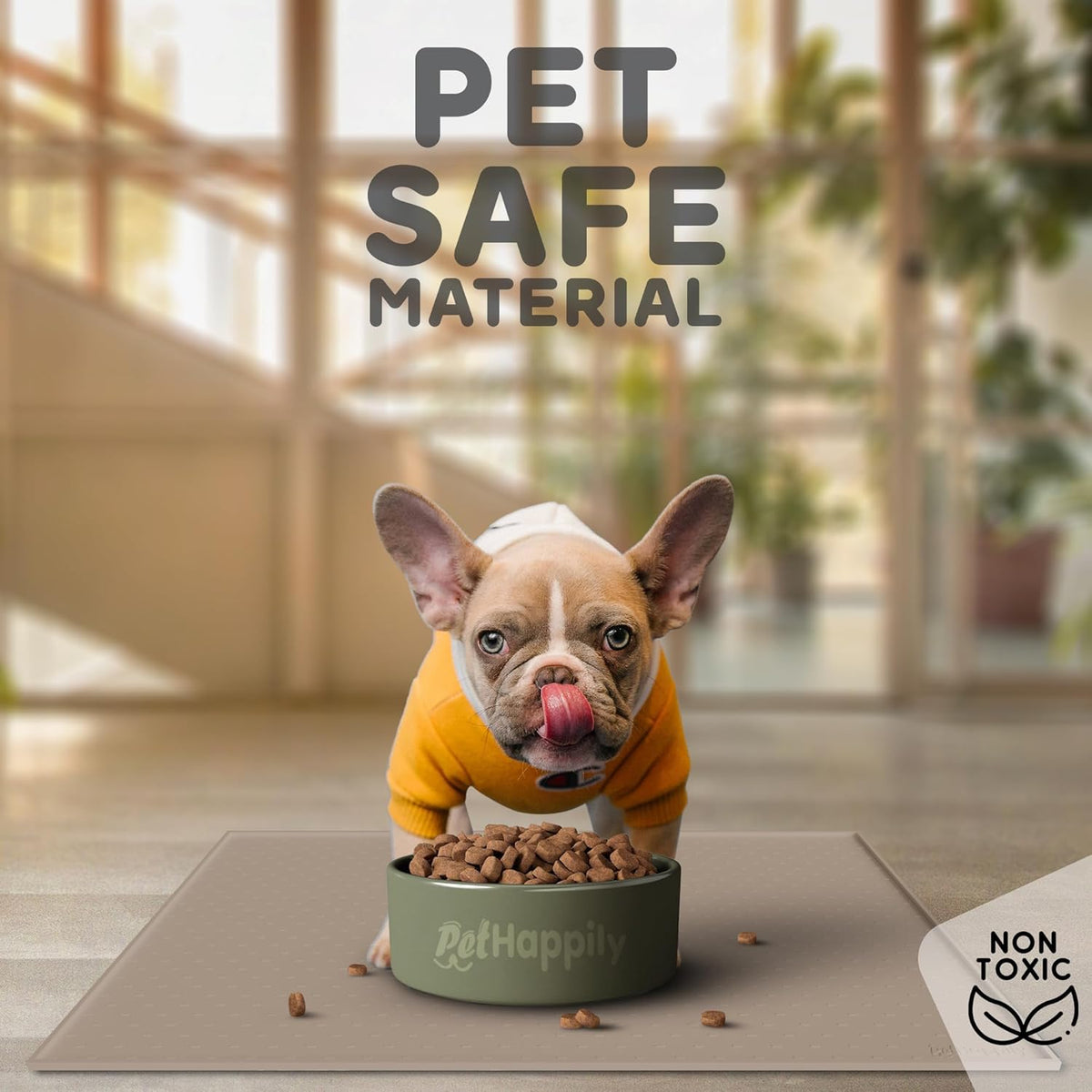 Dog Food Mat - 24x15 Raised Edges Dogs Mat for Food and Water Prevent Spill, Waterproof Cat Food Mats Protect Floors, Easy Clean Dog Bowl Mats for Food and Water, Silicone Pet Feeding Placemats