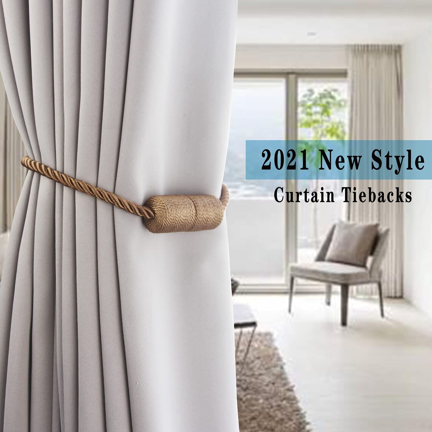Magnetic Curtain Tiebacks Holdbacks Decorative Tie Backs for Windows Porlau