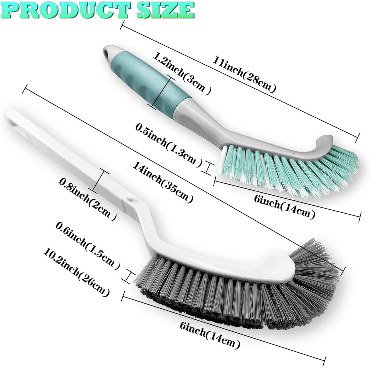 2Pcs Cleaning Brushes, Multi-Purpose Right Angle Brush Scrubbing Kitchen Bathroom Deep Cleaning Edge Corner Crevices Grout Scrub Dish Pot Sink Dishwasher Shower Washbasin for Household Use.