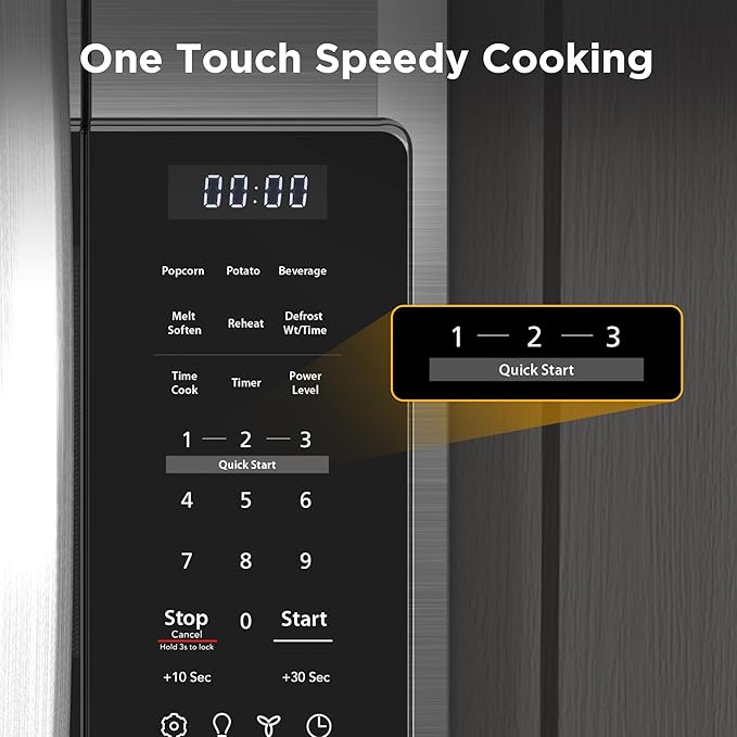BLACK+DECKER Over the Range Microwave Oven with Vent and One-Touch Auto Cooking, 1.7 cu. ft. OTR Over Stove Microwave, Stainless Steel, 1000 Watts, EM044K6CE-SS