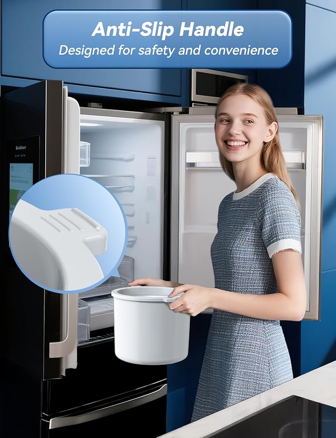 Ice Cream Maker, 1.5-Qt Ice Cream Machine and Frozen Yogurt Machine, 1.5-Qt Insulated Freezer Bowl, LCD Screen and Timer, Quick Results, Easy to Operate and Clean