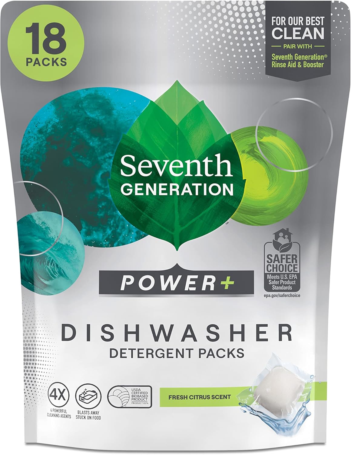 Seventh Generation Dish AUTO PAC PWR 18PC, Multi, Ultra Power Plus, 18 Count