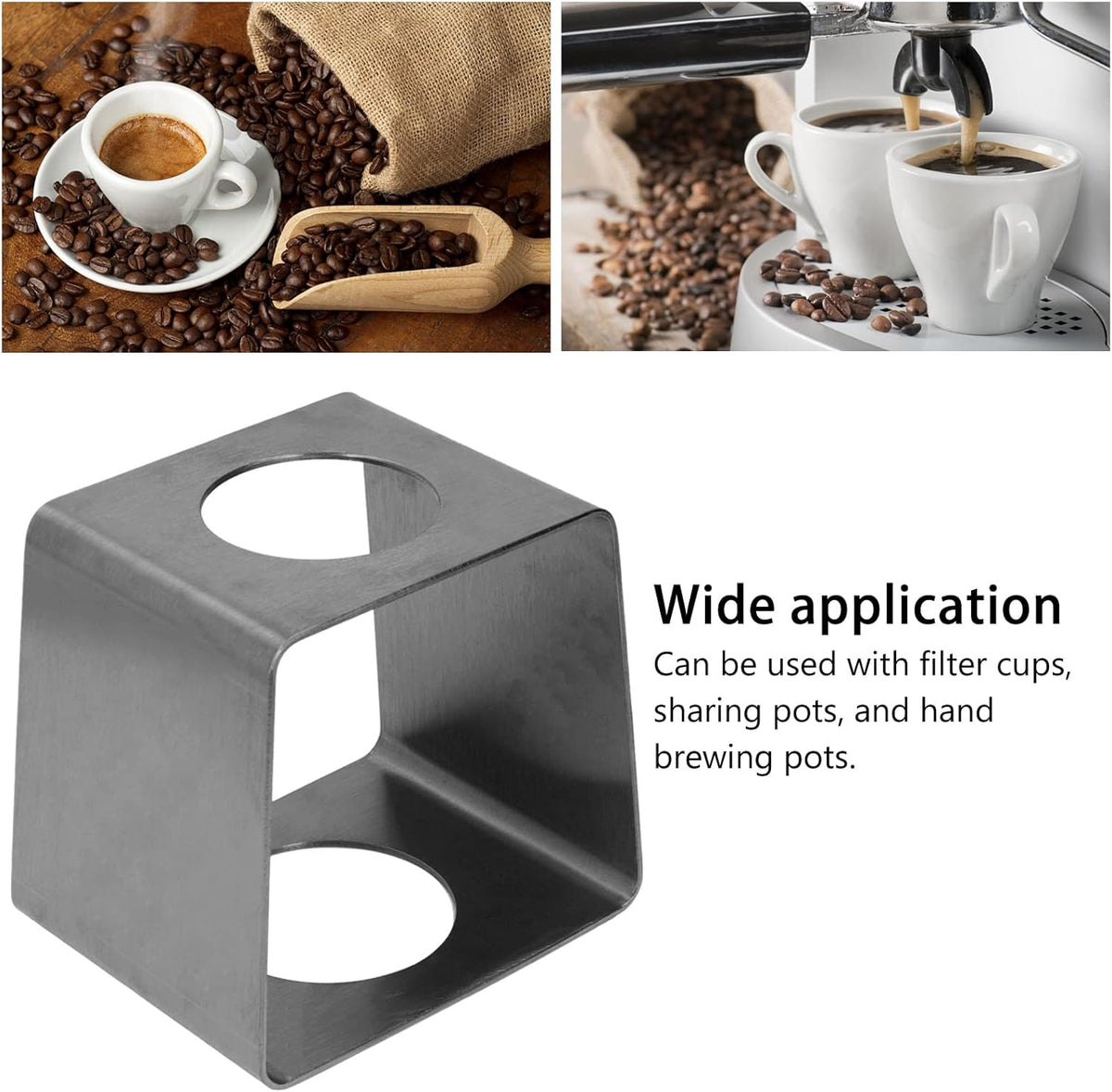 Coffee Dripper Stand, Coffee Filter Holder, Coffee Drip Rack Stainless Steel Lightweight Coffee Filter Cup Stand for Home Cafe Office(Black)