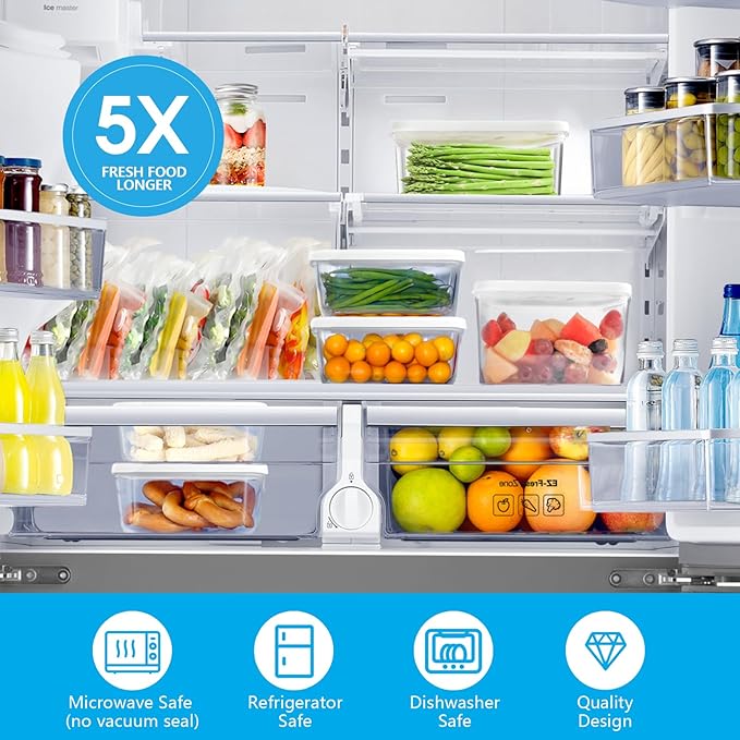 Vacuum Sealer, vacuum sealer for food(Small Vacuum Sealer+ 3 Vacuum Food Containers)