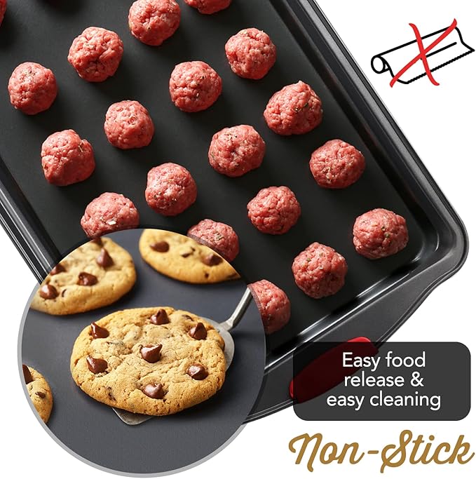 Baking Pan Set, 39 Piece Premium Baking Set, Nonstick Bakeware Sets BPA Free, Cookie Sheets for Baking Nonstick Set, Steel Baking Sheets for Oven with Muffin Pan, Cake Pan & Black Kitchen Utensils