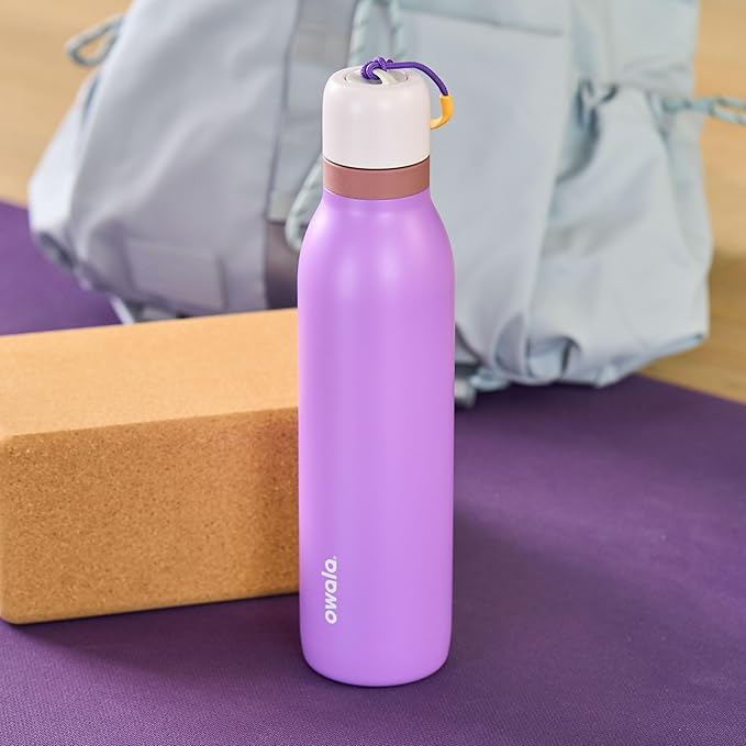 Owala FreeSip Twist Insulated Stainless Steel Water Bottle with Straw for Sports and Travel, BPA-Free, 18-oz, Purple (California Grapevine)