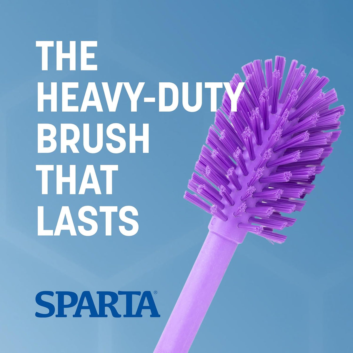 SPARTA Large Water Bottle Brush Ideal for Wide-Mouth Jars, Bottles and Tumblers, Dishwashing Tool with Handle for Home and Commercial Kitchens, Plastic, 12 Inches, Purple, (Pack of 6)