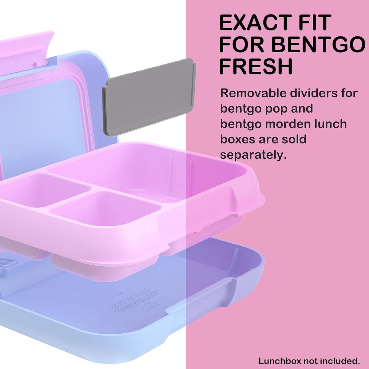 3Pcs Replacement Insert Divider for Bento Box Insert Divider Compatible with Bentgo Lunch Box Made from Food-safe Grade Materials (Pop)