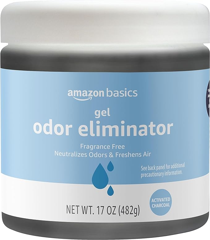 Amazon Basics Gel Odor Eliminator, Activated Charcoal, Fragrance Free, 17 Oz, 1-Pack