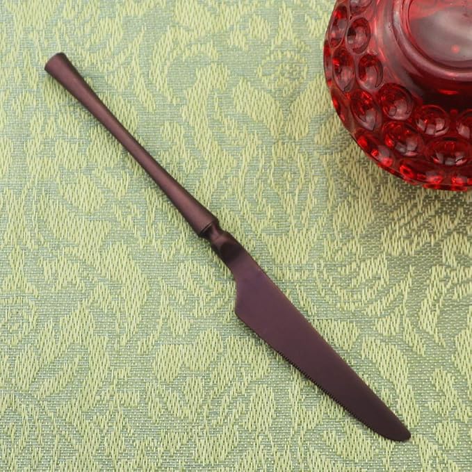 Gugrida Unique & Beautiful Flatware Set - 5 Piece Iridescent Silverware Sets | 18/10 Stainless Steel Reusable Cutlery Set | Purple Utensils Service For 1 with Dessert Fork, Knife, Spoon, Dinner Fork