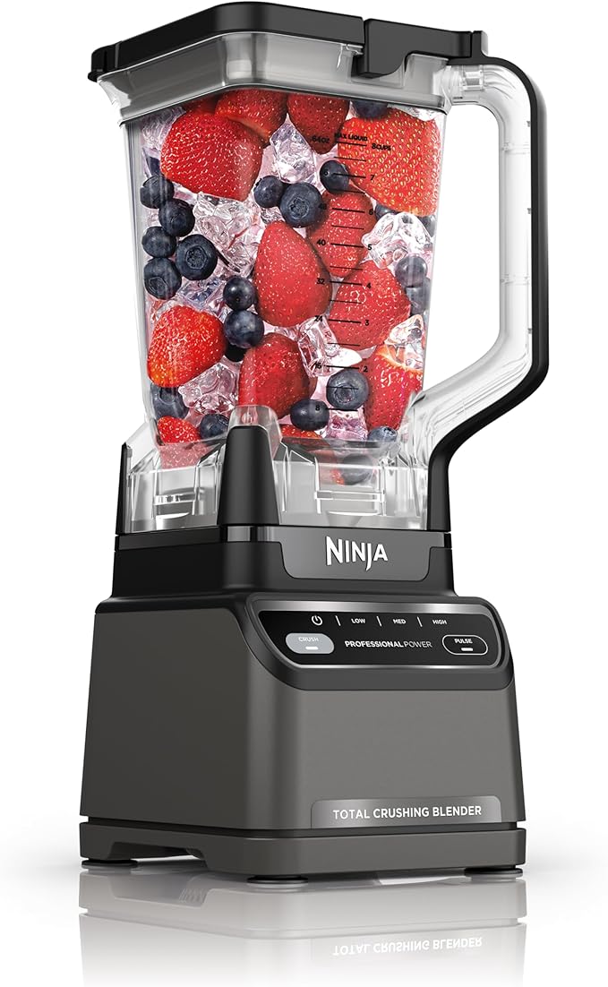 Ninja Professional Blender | Smoothie Blender, Drink Mixer, Grinder, Ice Crusher | Total Crushing™ Technology, Auto-iQ™ Smart Presets, Professional 1200W Power, XL 72oz Pitcher | Dark Grey | BR201AMZ