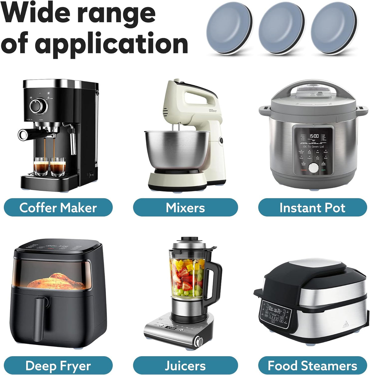 Appliance Sliders for Kitchen Appliances, 20 PCS Self-Adhesive Small Kitchen Appliance Slider for Coffee Maker, Air Fryer, Pressure Cooker, Combination Water Boilers & Warmers