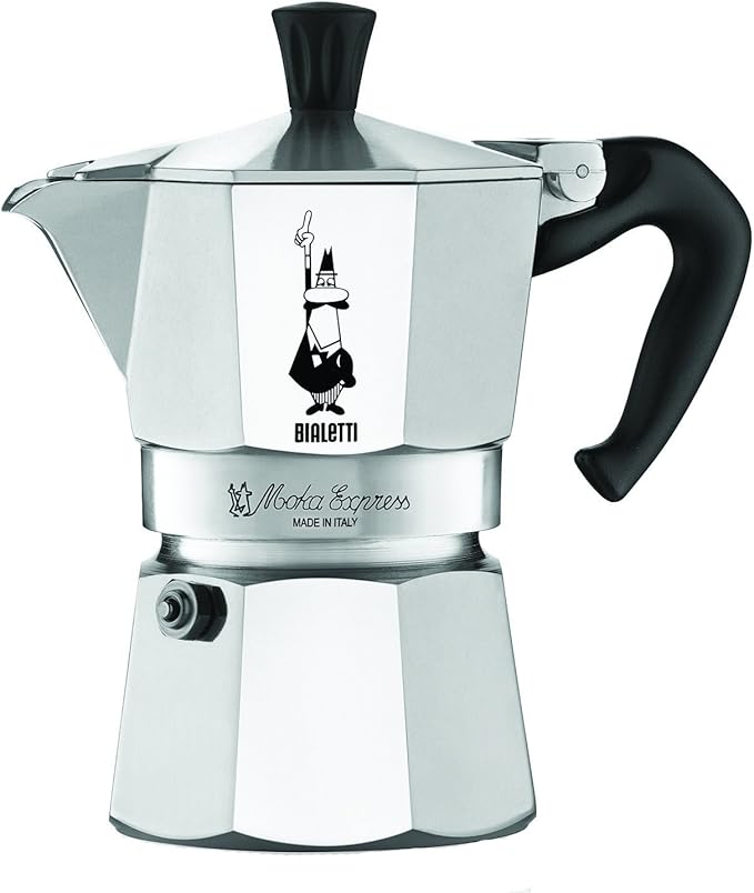 Bialetti - Moka Express: Iconic Stovetop Espresso Maker, Makes Real Italian Coffee, Moka Pot 3 Cups (4.3 Oz - 130 Ml), Aluminium, Silver