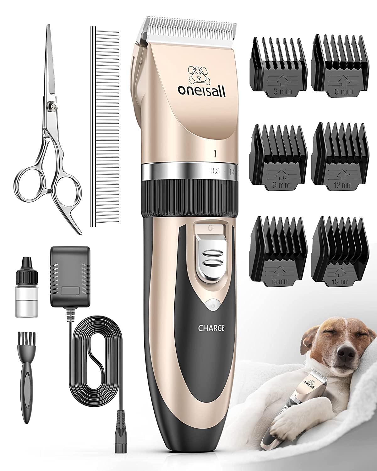 oneisall Low Noise Dog Clippers Grooming Kit for Dogs Cats Pets