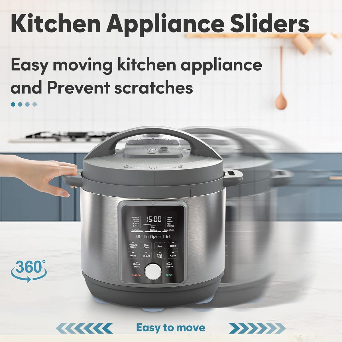 Appliance Sliders for Kitchen 24 PCS Self-adhesive Small Kitchen Finds Appliance Slider Hacks Easy to MovIing & Space Saving Must Have Home Gadgets Mixer Accessories for Countertop