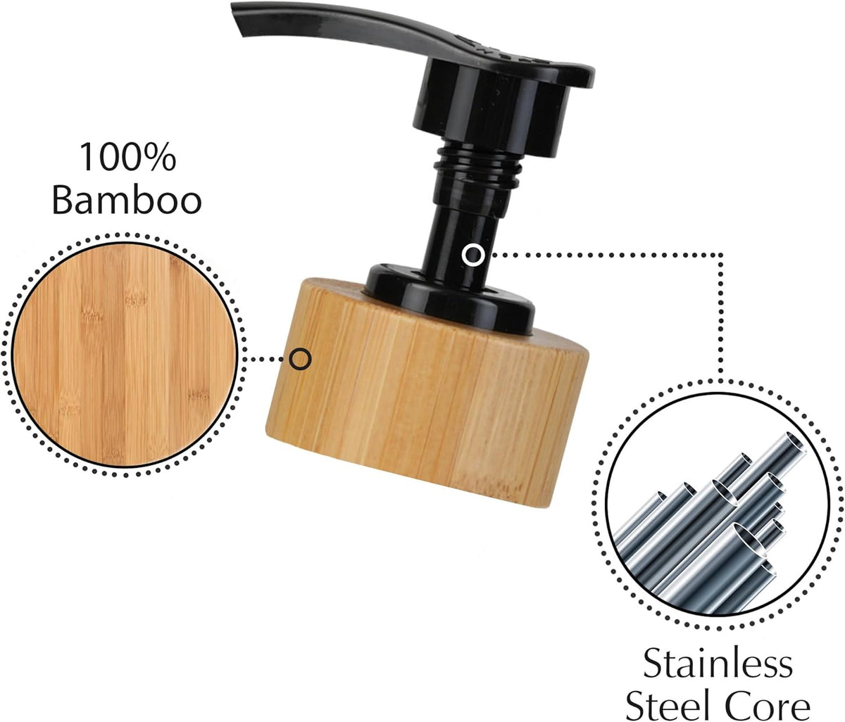 Emerson Soap Dispenser, Dish Soap Dispenser for Kitchen, Soap Dispenser Bathroom Set - Hand Soap Dispenser, Kitchen Soap Dispenser Set, Glass Soap Dispenser with Pump and Labels, 16 Oz | 2-Pack