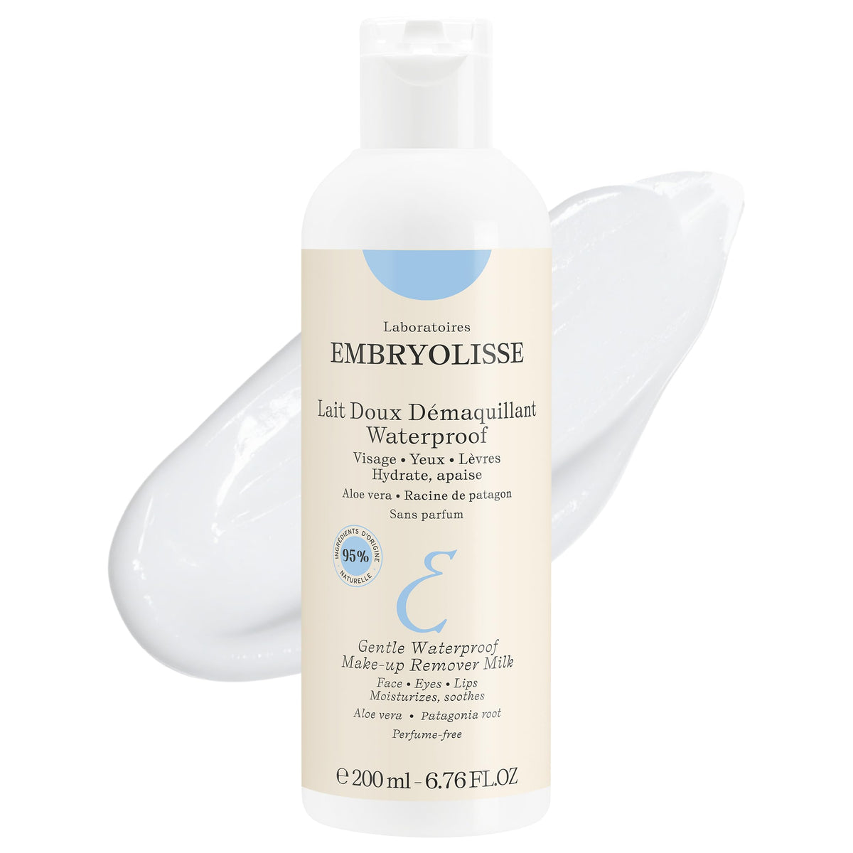 Embryolisse Gentle Makeup Remover Milk, Hydrating Face Cleanser, 6.76 Fl Oz