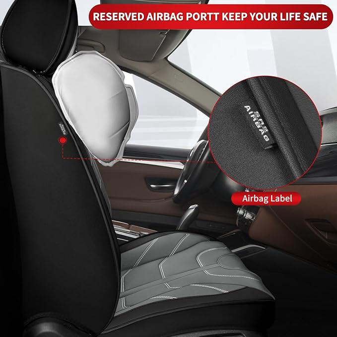 TTX LIGHTING Car Seat Covers fit for Nissan Murano 2011-2026 Front Seat: Premium Leather Automotive Seat Cover with Airbag Compatible Waterproof (2 Seats, Black & Gray)