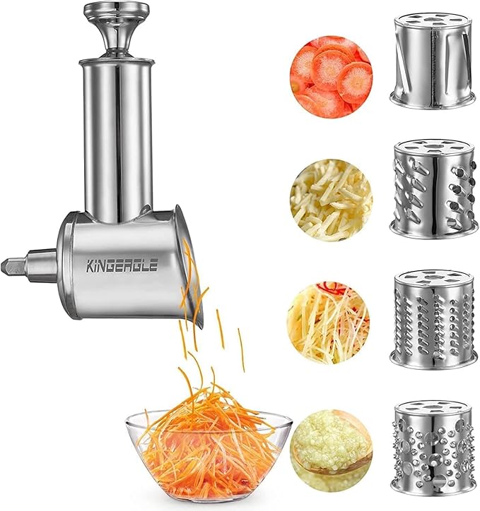 Stainless Steel Slicer Shredder Attachment for KitchenAid Mixer, Cheese Grater Attachment, Food Slicer for KitchenAid Mixer, Accessories for Kitchenaid