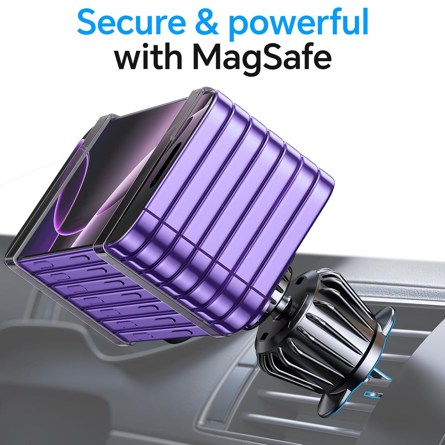 for iPhone Magsafe car Mount【20 Strong Magnets】Magnetic Phone Holder for Car Dashboard【360° Rotation】Hands Free Car Phone Holder Mount Dash Fit iPhone 15 14 13 12 Pro Max Plus MagSafe Car Accessories