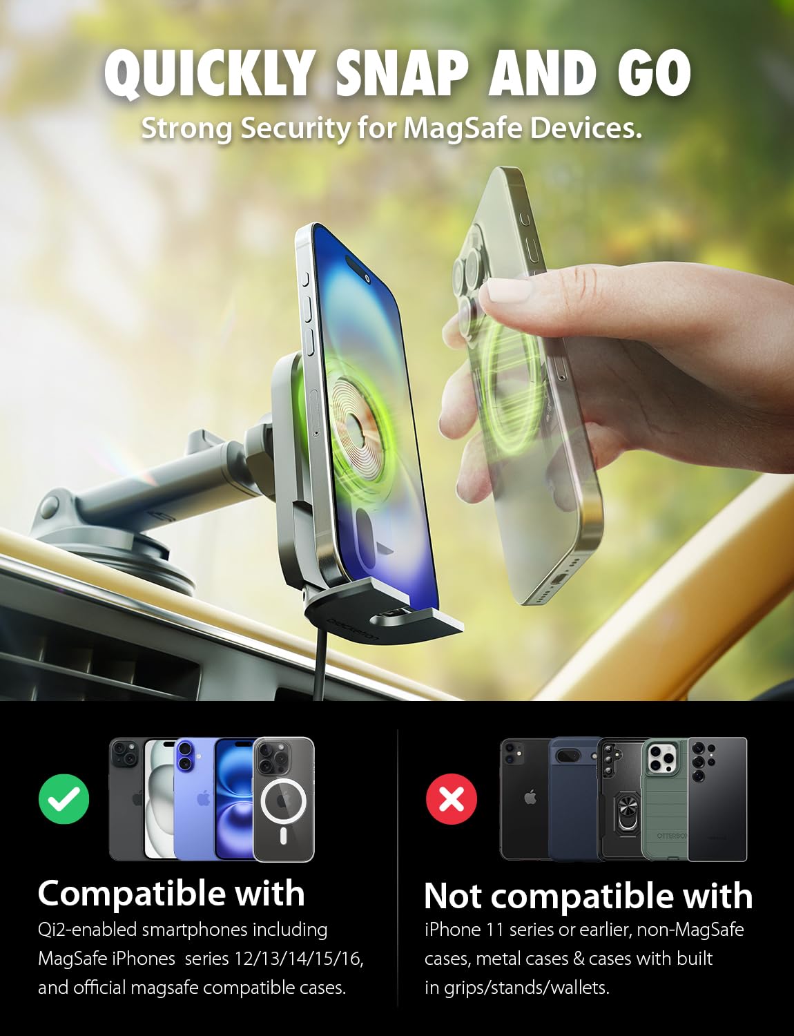 Extendable MagAlign Car Phone Mount by Bracketron