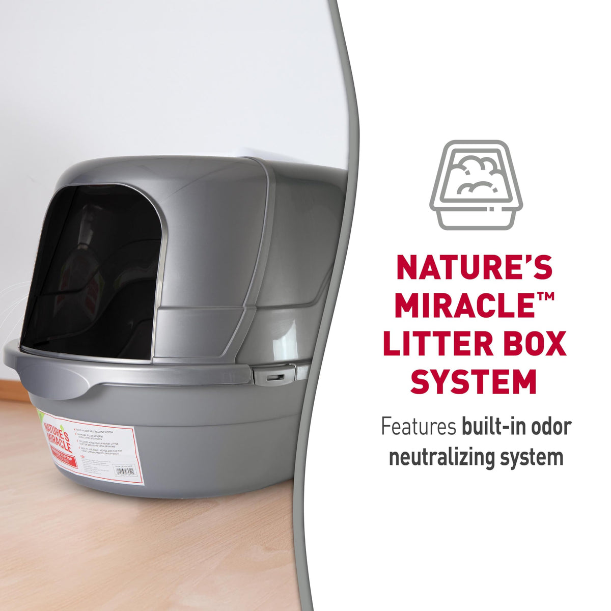 Nature's Miracle Hooded Flip Top Cat Litter Box with Charcoal Filter
